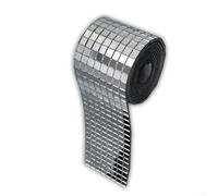 Mosaico de vidrio flexible para rollo de azulejos, calcomanías de espejo para bricolaje, bola de discoteca, decoración de pared, techo, suelo, arte de fiesta en casa (plateado)