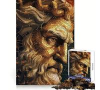 Mosaico del Dios Zeus, 1000 Piezas, Rompecabezas para Adultos, práctica de lógica, Entretenimiento Agradable, Bordes limpios, (50x75cm)