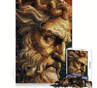 Mosaico del Dios Zeus para Adultos, Rompecabezas de 1000 Piezas, Recuerdo nítido, recreación Tranquila, Corte Uniforme, Regalo Festivo (38x52cm)