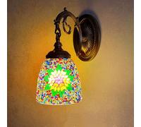 Mosaico exótico turco lámpara de pared hecha a mano estilo marroquí retro lámpara sombra luces decorativas para dormitorio Navidad sala de estar pasillo balcón decoración de arte