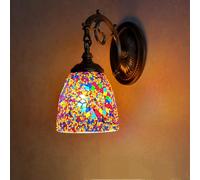 Mosaico exótico turco lámpara de pared hecha a mano estilo marroquí retro lámpara sombra luces decorativas para dormitorio Navidad sala de estar pasillo balcón decoración de arte