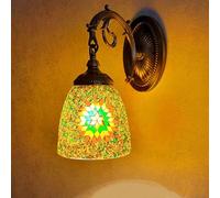 Mosaico exótico turco lámpara de pared hecha a mano estilo marroquí retro lámpara sombra luces decorativas para dormitorio Navidad sala de estar pasillo balcón decoración de arte