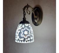 Mosaico exótico turco lámpara de pared hecha a mano estilo marroquí retro lámpara sombra luces decorativas para dormitorio Navidad sala de estar pasillo balcón decoración de arte