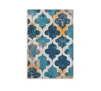 Mosaico marroquí vintage bohemio para pared, lienzo, impresión en lienzo, obra de arte para sala de estar, dormitorio, baño, oficina, decoración del hogar, 50 x 75 cm