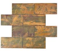 Mosaico Metállico Kupfer Mosaik de Pared Marrón Subway WB49-1508 1 Pieza Mate