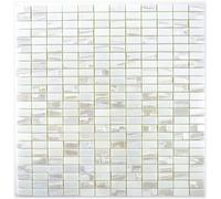 Mosaico Palillos Eco Reciclar Vidrio Blanco Cream Pared WB355-01 1Matte