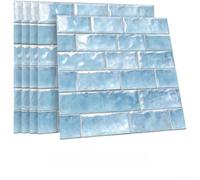 Mosaico retro de lujo para azulejos adhesivos para despegar y pegar, PVC, impermeable, extraíble, rojo, 12 x 12 pulgadas, paquete de 10 patrones de mármol para cocina, baño, decoración contra