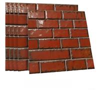 Mosaico retro de lujo para azulejos adhesivos para despegar y pegar, PVC, impermeable, extraíble, rojo, 12 x 12 pulgadas, paquete de 10 patrones de mármol para cocina, baño, decoración contra