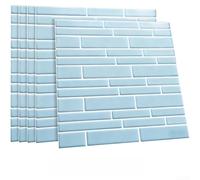 Mosaico retro de lujo para azulejos adhesivos para despegar y pegar, PVC, impermeable, extraíble, rojo, 12 x 12 pulgadas, paquete de 10 patrones de mármol para cocina, baño, decoración contra