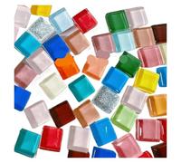 Mosaicos 50 Uds. De azulejos de mosaico de colores mezclados de vidrio, piezas hechas a mano, materiales creativos de cristal, manualidades for niños, Mini azulejos de mosaico for cena(Color 4)