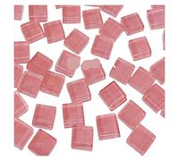 Mosaicos 50 Uds. De azulejos de mosaico de colores mezclados de vidrio, piezas hechas a mano, materiales creativos de cristal, manualidades for niños, Mini azulejos de mosaico for cena(Rose Pink)