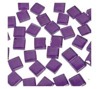 Mosaicos 50 Uds. De azulejos de mosaico de colores mezclados de vidrio, piezas hechas a mano, materiales creativos de cristal, manualidades for niños, Mini azulejos de mosaico for cena(Purple)