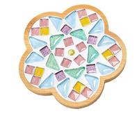 Mosaicos Kit de posavasos mosaico DIY, materiales creativos, azulejos vidrio for decoración del hogar y adultos(Style G)