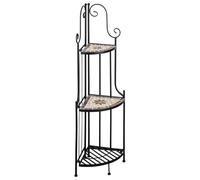 Mosaik-Meister Estantería de esquina para plantas exterior 115cm soporte de plantas metal negro estantería plantas balcón interior escalera de flores outdoor indoor banco de flores negro pequeño