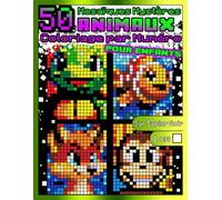 Mosaïques Mystères - Coloriage par numéro : 50 animaux sur fond noir - 24 couleurs • Carrés 1 cm: Images cachées à révéler - Pages grand format, ... : Coloriages par Numéro pour Enfants)