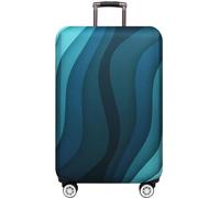 MosaiRudo Funda elástica para equipaje más gruesa, se adapta a maletas de 18 a 32 pulgadas, accesorios de viaje, Ondulación verde, L-, Cierre de cremallera Cierre de cremallera Cierre de cremallera