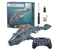 Mosasaurus Pool Toy - Dinosaurio Buceador RC Al Aire Libre, Luces LED Rc Mosasaurus, De Agua En Aerosol | Juguete De Tiburón De Natación Para Niños, Juguetes Para Jugar En El Agua, Simulación D