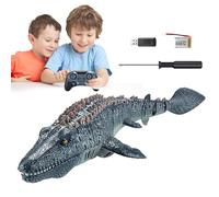 Mosasaurus Water Toy - Pool Toy, RC Dinosaur | Control Remoto de Dinosaurio de Buceo, Figura de Mosasaurus de Agua en Aerosol con luz LED para Piscina Lago del Lago para niños al Aire Libre Ba
