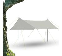 Mosca de lluvia para hamaca - de camping 210D Oxford 300x300x215cm | Juego de toldo impermeable para equipo de acampada con postes, estacas, cuerdas de viento, refugio resistente al viento para m