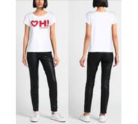 Moschino Amor Blusa Corazón Oh Camiseta Boxy Ajuste Rhinestones Estrás Nueva L
