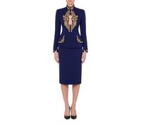 Moschino Baroque Lock Wool Faille Jacket Blue Talla: 40 | Blazers Outlet | Mujer | Azul