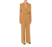 Moschino Diagonal Jumpsuit In Stretch Viscose Gold Buttons Brown Talla: 38 | Monos Outlet | Mujer | Amarillo