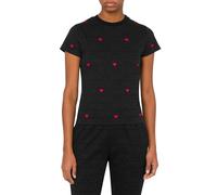Moschino Jersey T-shirt With Allover Logo Hearts Black Talla: S | Camisetas de Seda Outlet | Mujer | Negro