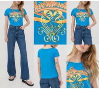 MOSCHINO LOVE Camiseta Blusa Logo Top De Algodón Retro Jersey Shirt Wow XS