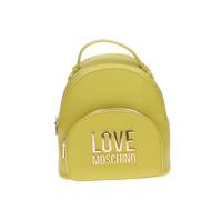 Moschino Love Mochila de piel sintética con bolsillo y placa logo verde lima, Verde