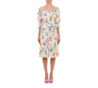 Moschino Off-the-shoulder Dress In Broderie Anglaise Flower ChinÉ Whi Talla: 42 | Vestidos Midi Outlet | Mujer