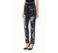 Moschino Painting Wool Satin Trousers Black Talla: 40 | Pantalones Rectos Outlet | Mujer | Negro