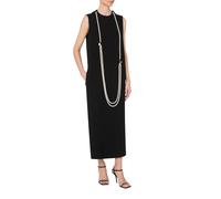 Moschino Pearls Stretch Crepe Dress Black Talla: 40 | Vestidos Maxi Outlet | Mujer | Negro