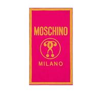 Moschino Toalla de playa Swim V3A4302 Toalla playa fucsia con estampado logo Double Question Mark