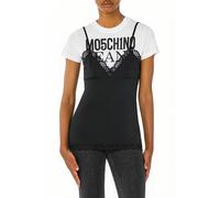 Moschino Trompe L'Œil Jersey T-shirt Black Talla: 40 | Camisetas de Seda Outlet | Mujer | Negro
