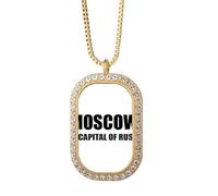 Moscow - Collar con colgante de diamantes de cristal dorado con la capital de Rusia