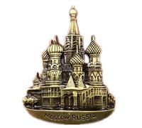 Moscú Rusia - Imán para nevera, diseño de ciudad del mundo en 3D, metal fuerte, regalo turístico, imán chino hecho a mano, creativo, decoración del hogar y la cocina (Moscú)