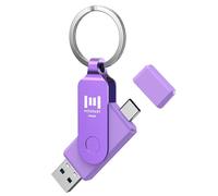 MOSDART Memoria USB C de 256 GB con indicador LED y llavero, 2 en 1 OTG USB 3.0 tipo C para teléfonos Android, computadoras, MacBook, iPad y más dispositivos USB-C, color morado