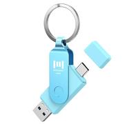 MOSDART Unidad flash dual USB C rápida de 128 GB con llavero, memoria USB 3.1 tipo C 2 en 1 para teléfonos Android USB-C, iPhone 15, MacBook, iPad, computadoras y más, azul