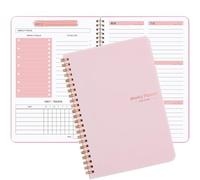 Moseem Cuaderno planificador semanal, sin fecha, A5, lista de tareas diarias, planificador semanal de objetivos con rastreador de hábitos, planificación de 52 semanas para el trabajo universitario