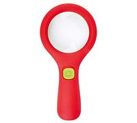 moses-Lupa con luz para niños a Partir de 3 años, con 3 ledes, Color ['Rojo'], Klein (16124)