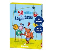 moses 30256 Puzzle lógico complicado - Divertido Juego de Rompecabezas con tareas de Pensamiento para niños a Partir de 8 años, 50 Cartas llenas de Dientes para niños Inteligentes, Multicolor