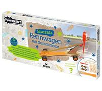 moses 30343 PhänoMINT - Kit de construcción de motor de goma, coches de carreras con emocionante información científica de fondo, juguetes de madera para bricolaje para niños a partir de 8 años,