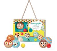 moses. 38120 Boule Holz Der Spielklassiker für Außenen, 6 bunten Spielkugeln und 2 Zielkugeln, für Kinder AB 3 Jahren und 2-3 Spieler