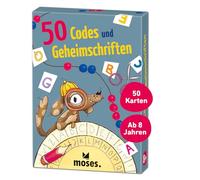 moses. 50 códigos y Escritos Secretos, Divertido Juego de Cartas para Viajar, Patio o Viajes, Juego Infantil para niños Inteligentes a Partir de 8 años, Amarillo