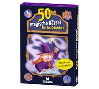 Moses. 50 Puzzles mágicos para Empezar la Escuela, Juego de Cartas con Divertidos Juegos y tareas, sin Lectura, cumpleaños Infantiles, Comienzo Escolar y Vacaciones, para niños en Edad Preescolar a
