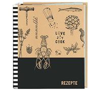 moses. 80668 Carpeta de recetas con texto «Love to cook» en DIN A5, libro de recetas Cook& Style con 25 hojas para recetas y 5 bolsillos con pestaña, el libro de cocina personalizado para escribir uno mismo