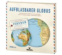 moses 82326 Fernweh Globo Hinchable | Mapa del Mundo, Azul