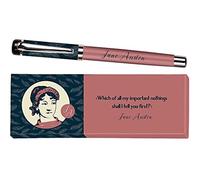 moses. 83356 libri_x Jane Austen - Bolígrafo de metal con recambio azul, impreso con cita de Jane Austen, en caja de regalo, 1 unidad (paquete de 1)