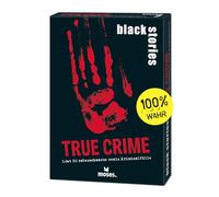 moses 90049 Black Stories True Crime-50 - Juego de Cartas de Crimen Real, Juego de Cartas para jóvenes y Adultos, Color Blanco