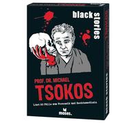 moses 90702 Black Stories Tsokos, 50 Casos morbosos de Medicina forense y judicial, Juego de Cartas con Variante de Juego y fichas de puntuación, Juego de Rompecabezas para Adolescentes y Adultos,